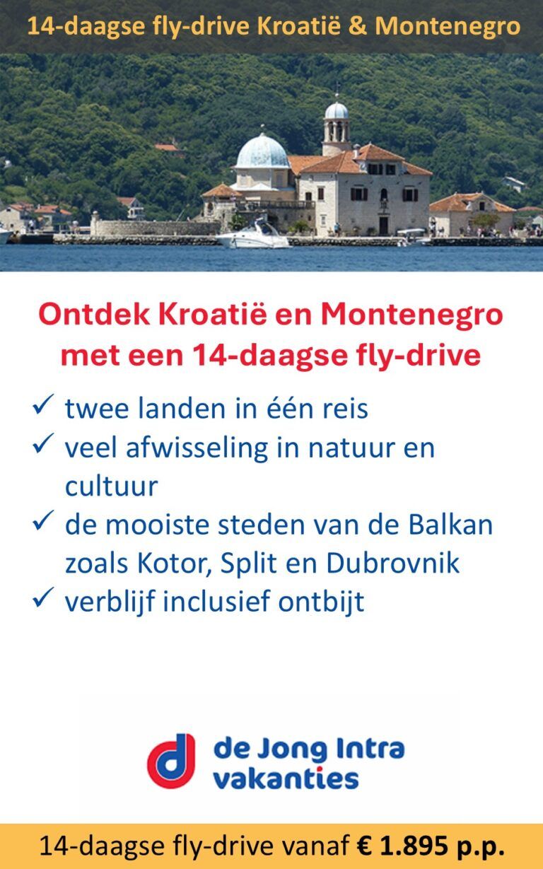 De Jong Intra – Kroatië – Montenegro – fly-drive – 14 dagen