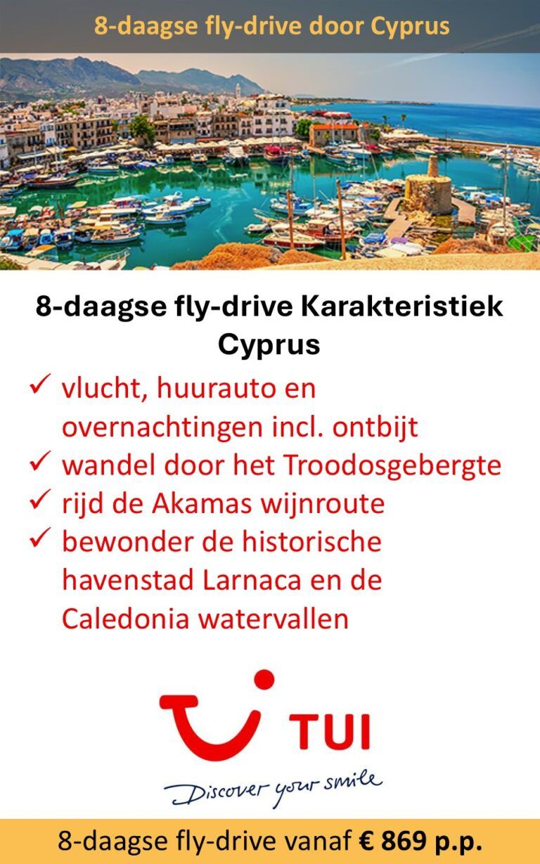 TUI – Cyprus – fly-drive – 8 dagen