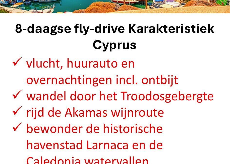TUI – Cyprus – fly-drive – 8 dagen