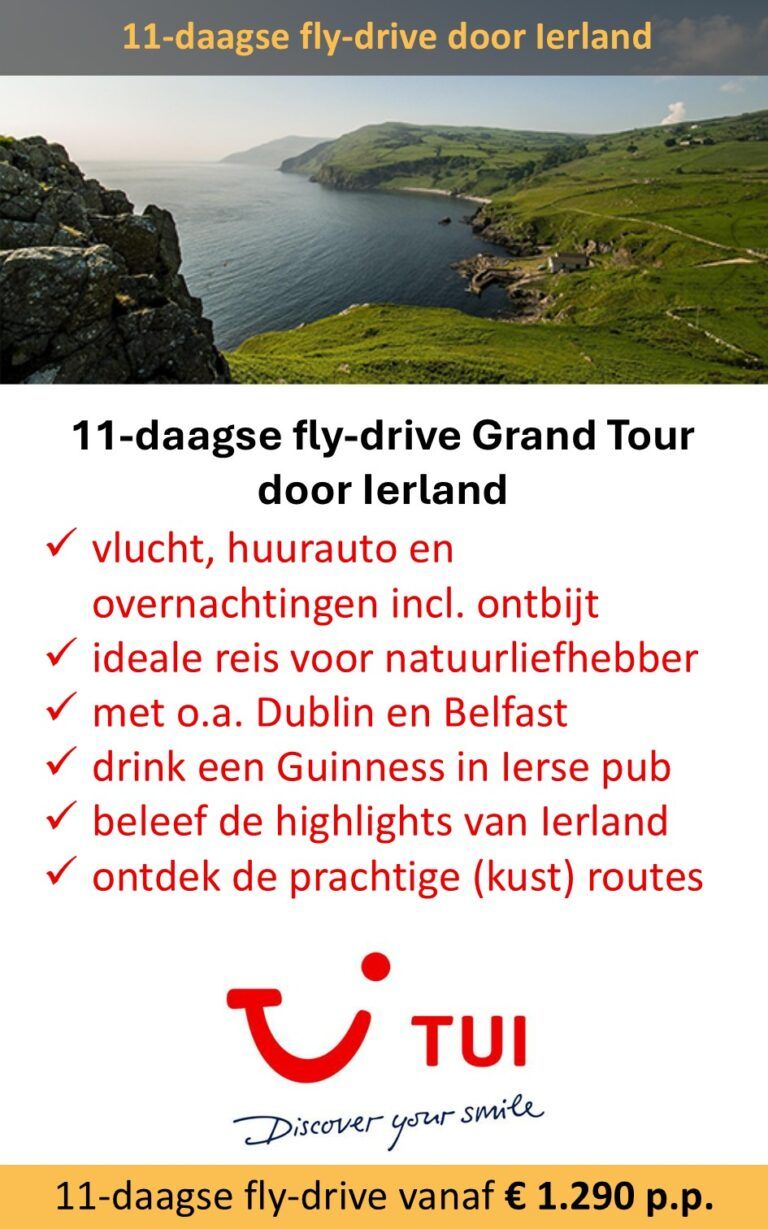 TUI – Ierland – fly-drive – 11 dagen