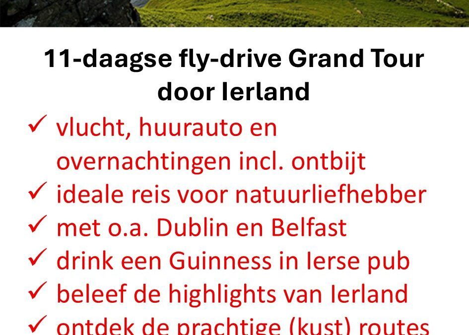 TUI – Ierland – fly-drive – 11 dagen