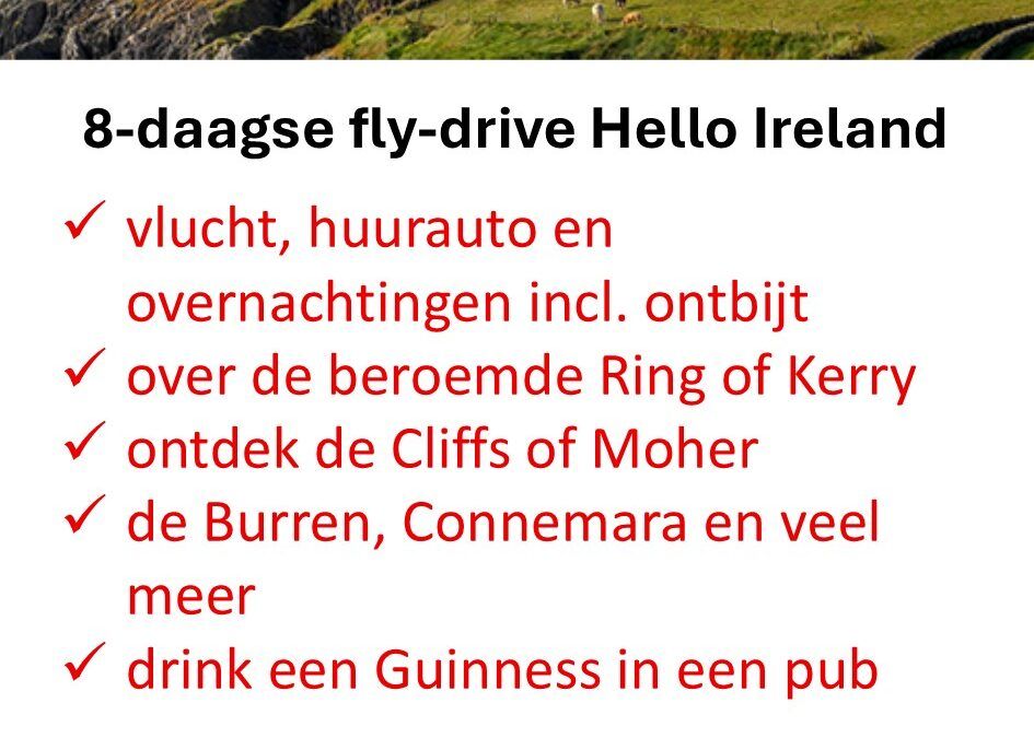 TUI – Ierland – fly-drive – 8 dagen