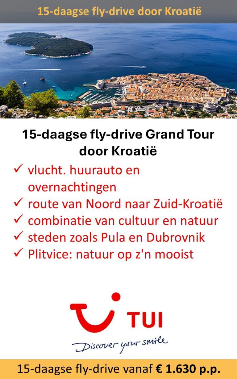 TUI – Kroatië – fly-drive – 15 dagen
