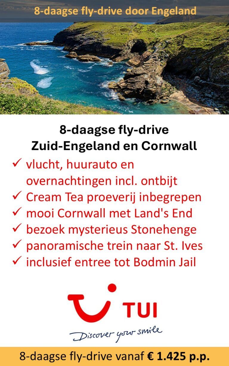 TUI – Engeland – fly-drive – 8 dagen