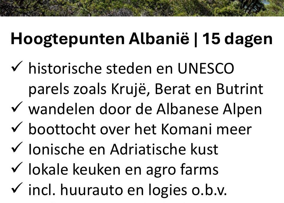 Travelling Albania – Albanië- fly-drive – rondreis