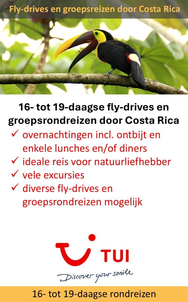 TUI – Costa Rica – fly-drives en groepsrondreizen