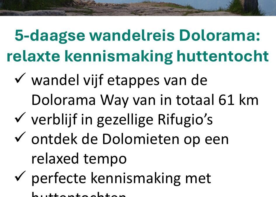 Bookatrekking – Italië – privéwandelvakantie – Dolorama