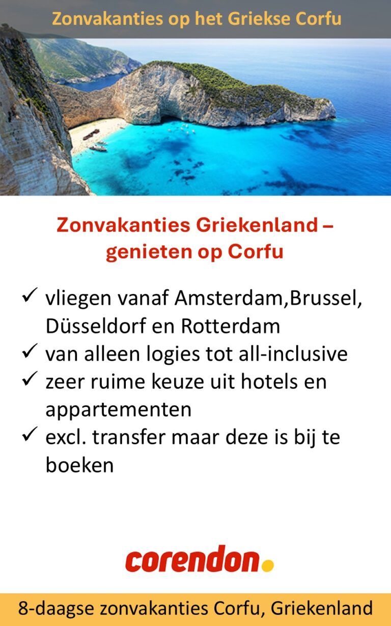 Corendon – Griekenland – Corfu – zonvakanties