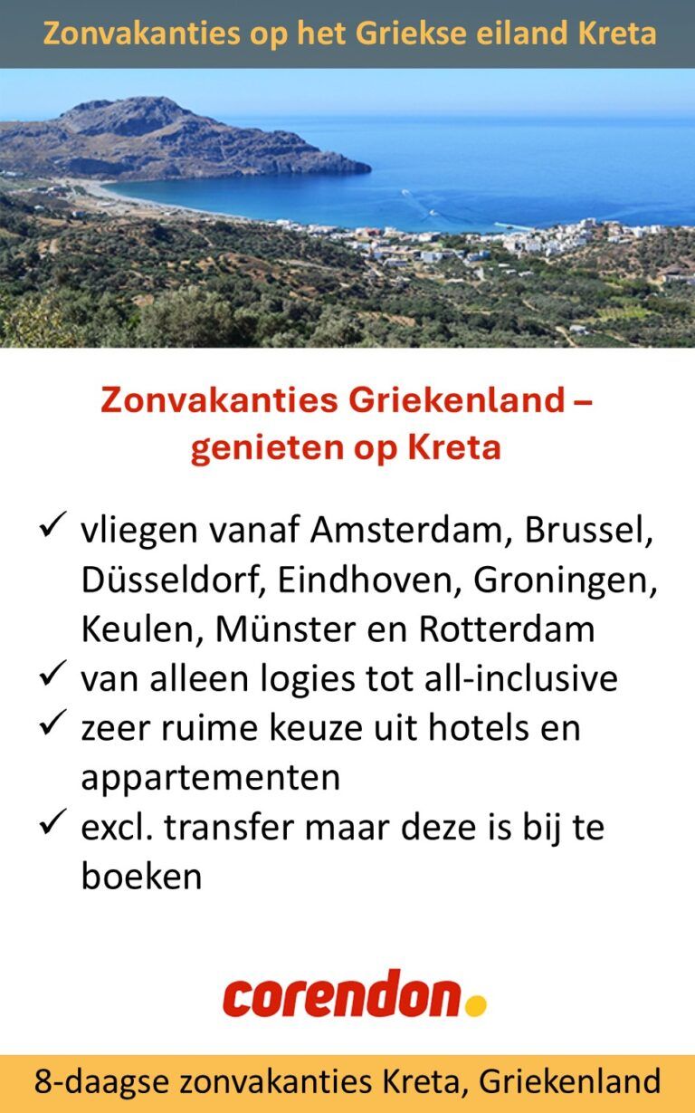 Corendon – Griekenland – Kreta – zonvakanties
