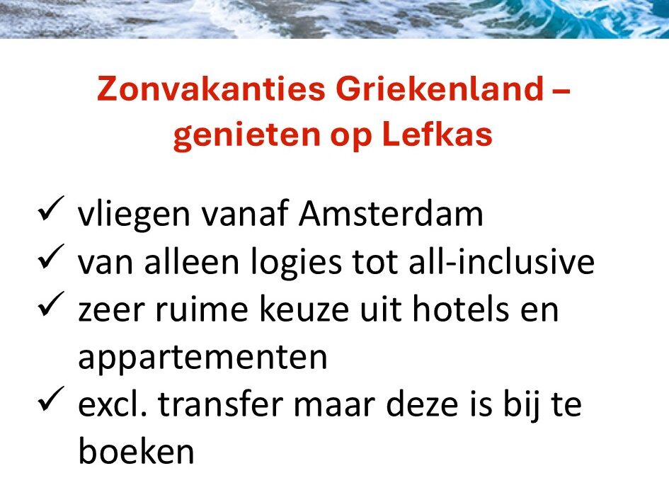 Corendon – Griekenland – Lefkas – zonvakanties