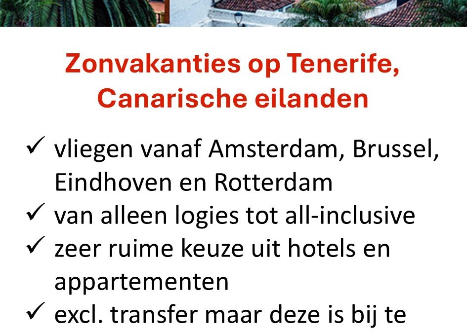 Corendon – Tenerife – zonvakanties