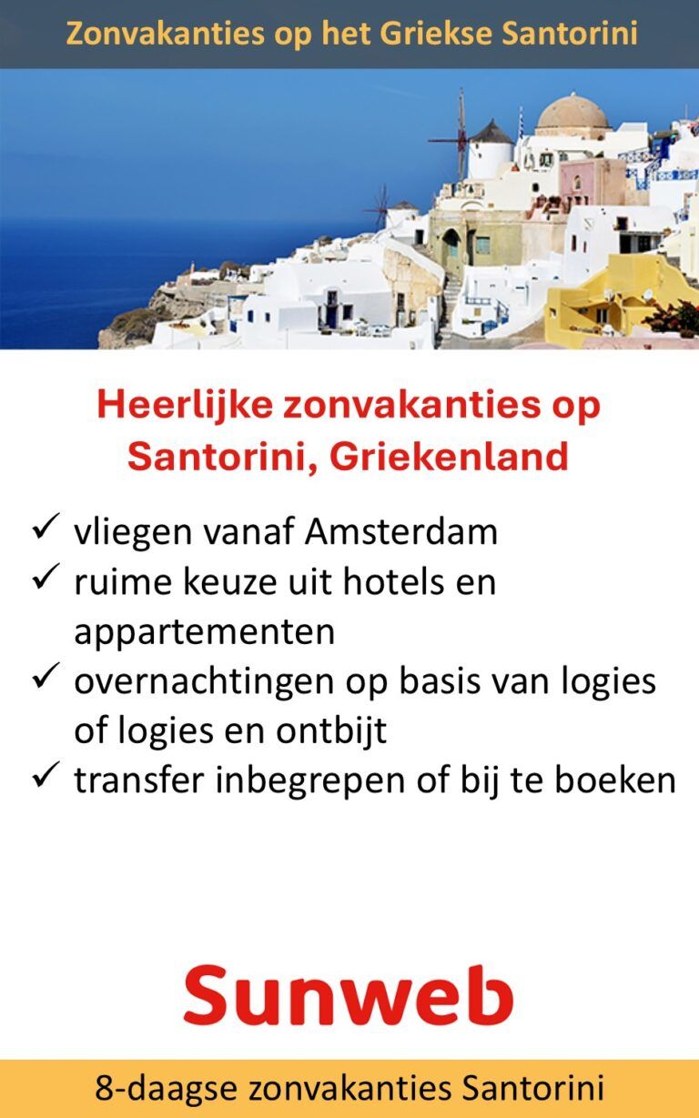 Sunweb – Griekenland – Santorini – zonvakanties
