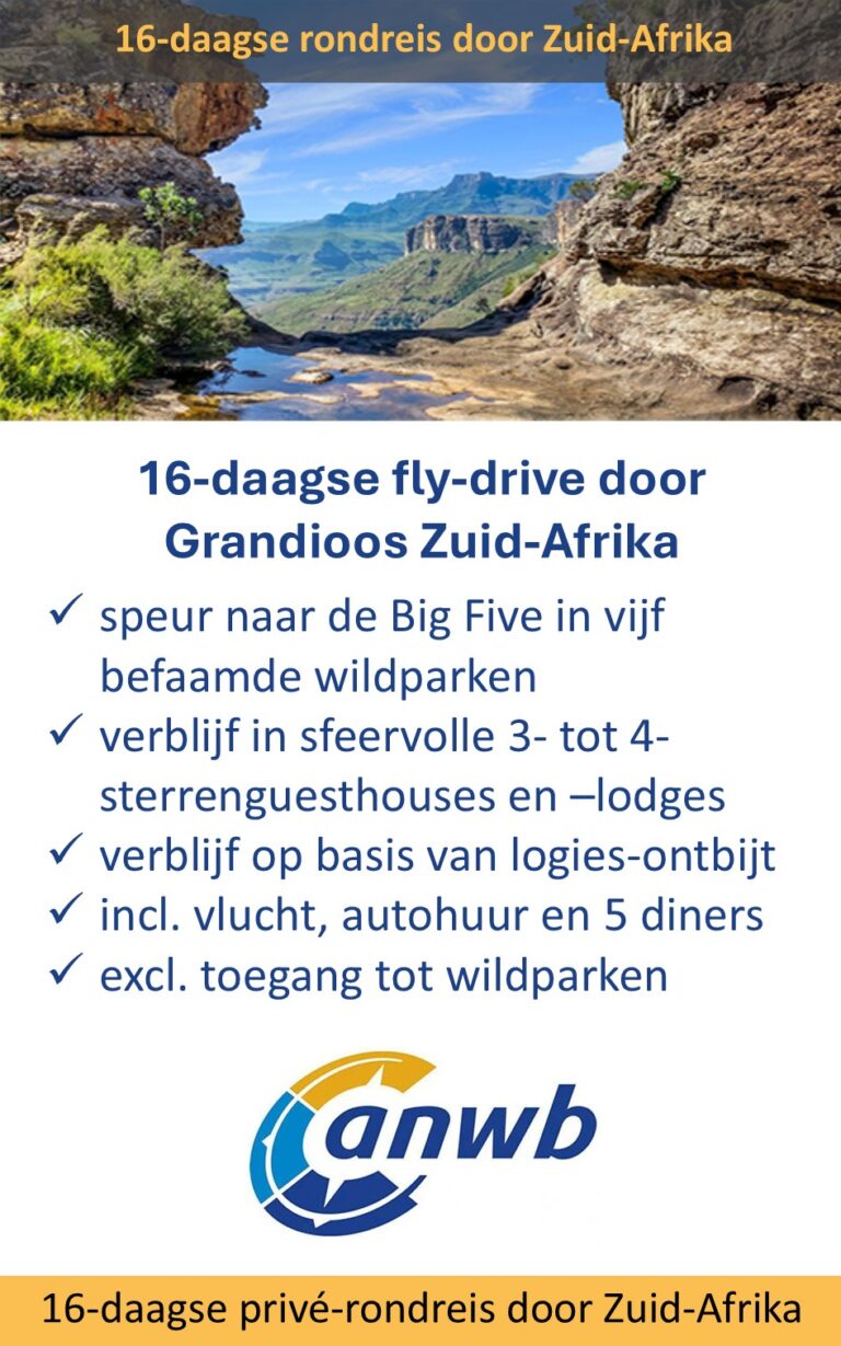 ANWB – Zuid-Afrika – fly-drive – 16 dagen