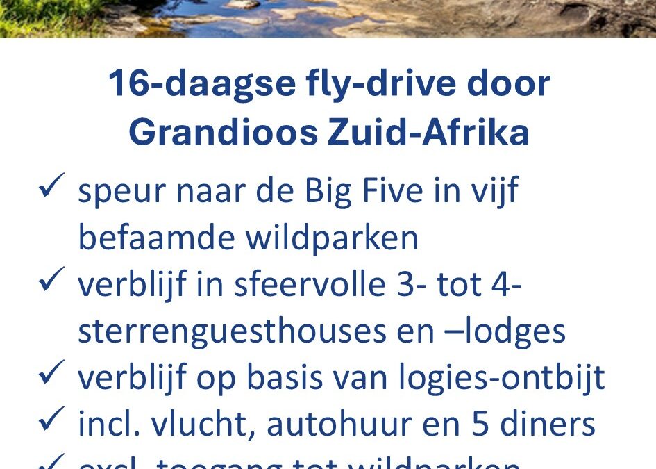 ANWB – Zuid-Afrika – fly-drive – 16 dagen