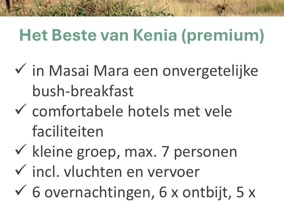 Afrika Plus – Kenia – 8 dagen – groepsreis