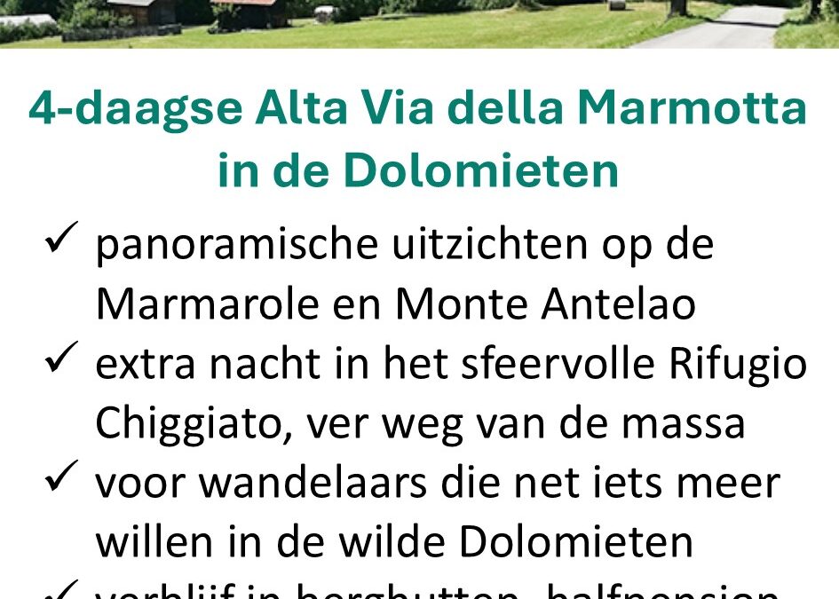 Bookatrekking – privéwandelvakantie – Alta Via della Marmotta