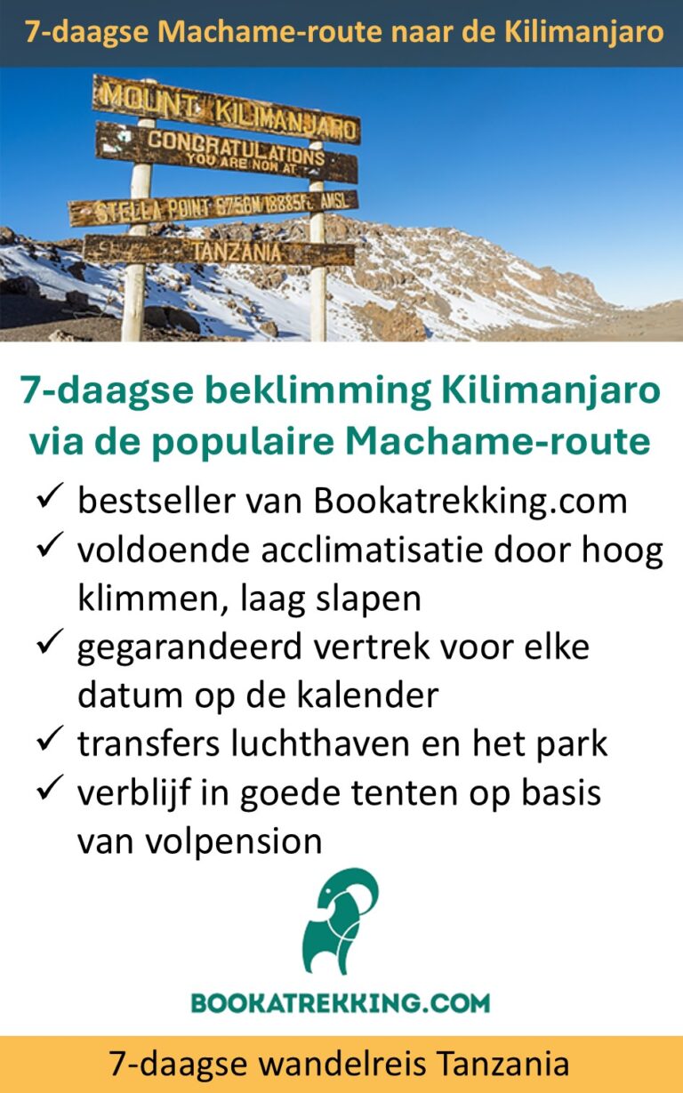 Bookatrekking – beklimming Kilimanjaro – Machame