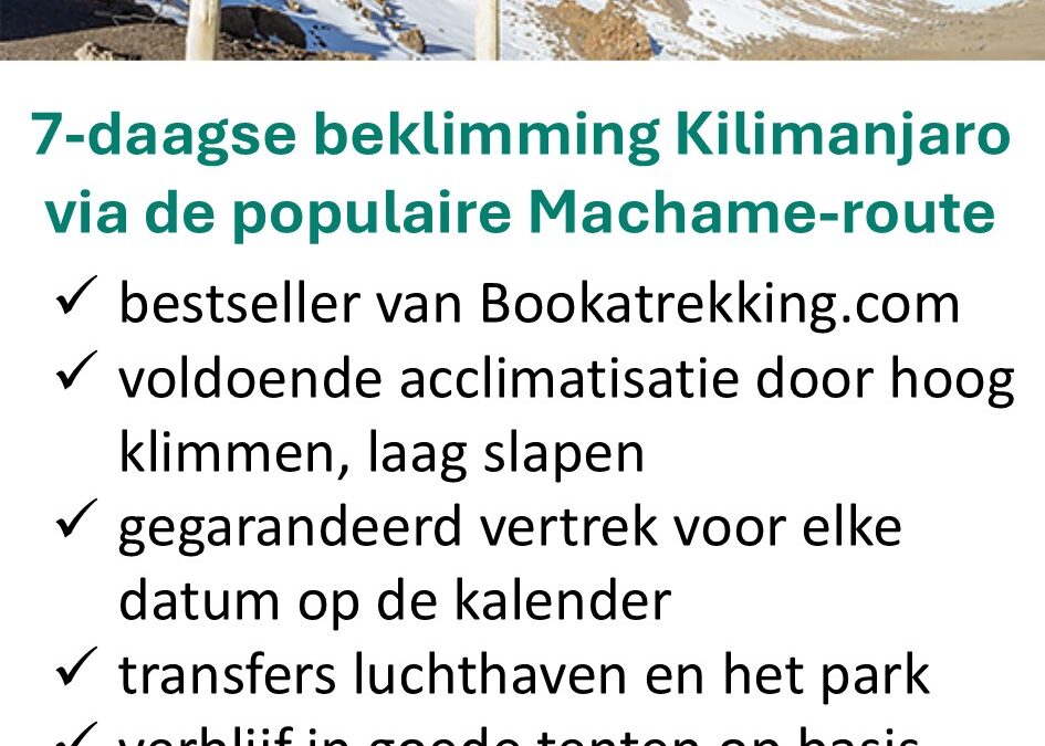Bookatrekking – beklimming Kilimanjaro – Machame