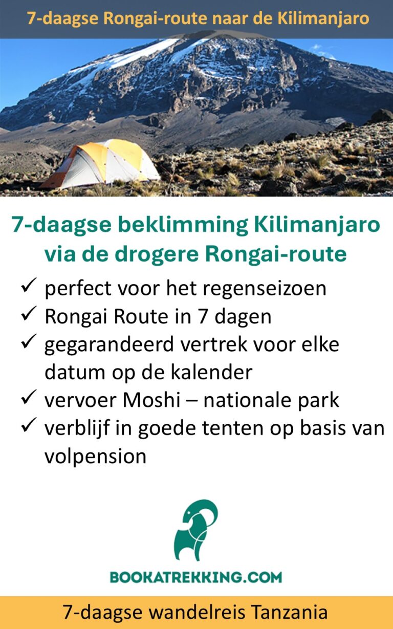 Bookatrekking – beklimming Kilimanjaro – Rongai