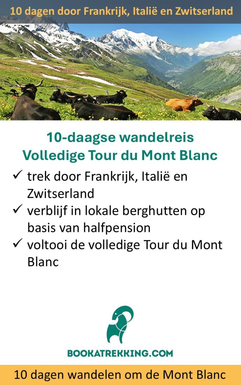 Bookatrekking – privéwandelvakantie – Volledige Tour du Mont Blanc
