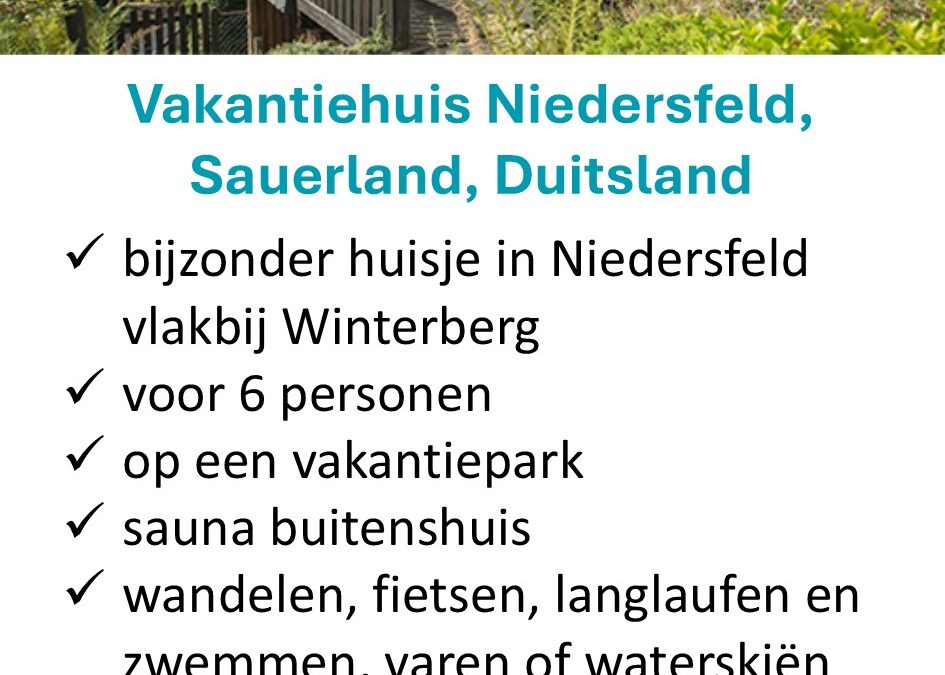 Heerlijke Huisjes – Duitsland – Sauerland – Niedersfeld